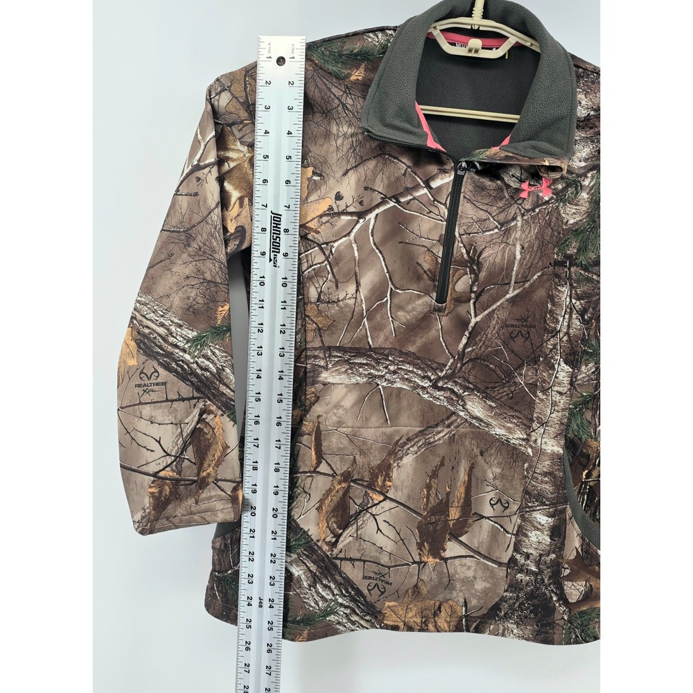 Under Armour Realtree Xtra Quarter Zip Pullover Sweatshirt Womens Size M Camo - Picture 7 of 8